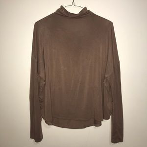 Nude mock turtle neck top